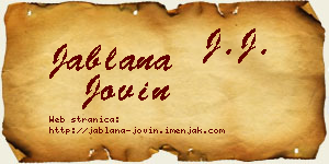 Jablana Jovin vizit kartica